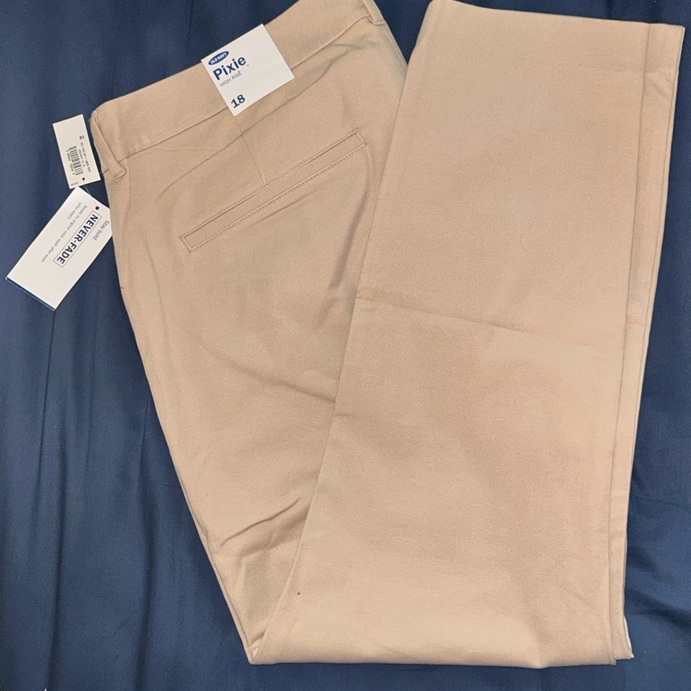 Old Navy Tan Straight Leg Pants Cotton Blend